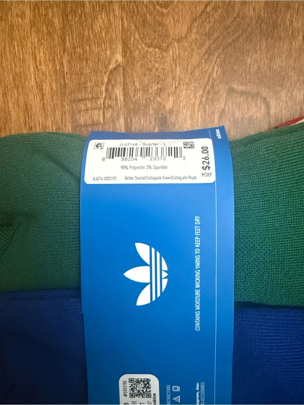 adidas 6-Pack Crew Athletic Socks - Red, Black & Multicolor